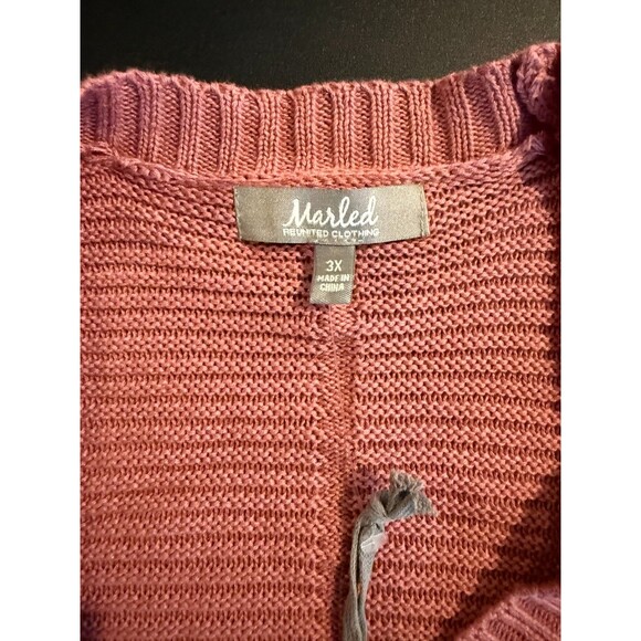 MARLED Reunited Clothing Cardigan NWT Plus Size 3X | Open-Front Ribbed Knit - Picture 3 of 11